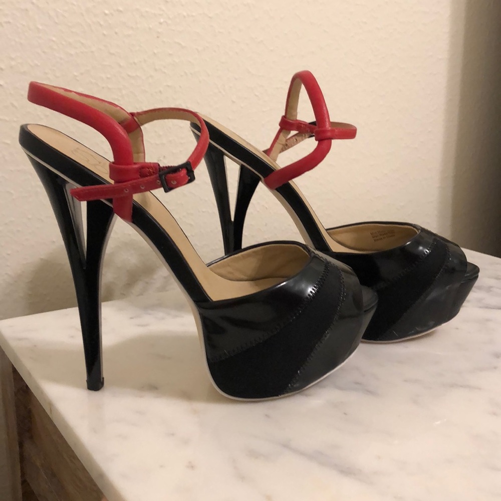 Black platform stilettos